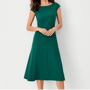 Ann Taylor Petite Seamed Dress Green Sz 6